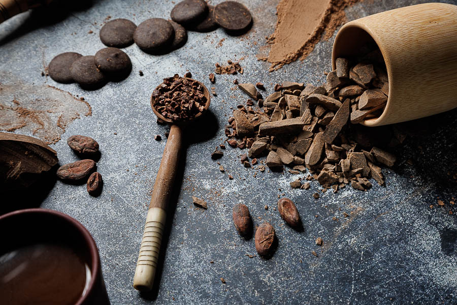 Photo studio packshot cacao chocolat