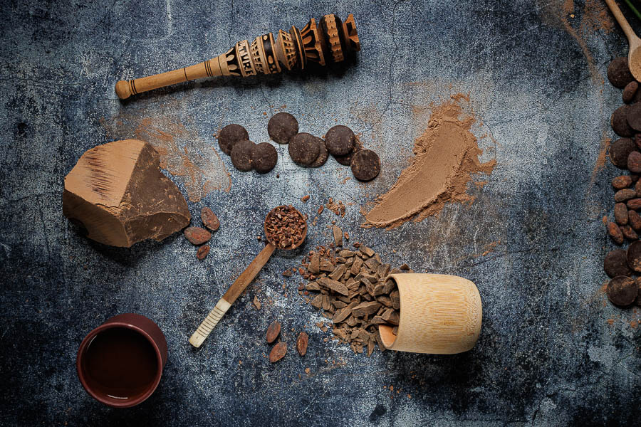 Photographe studio packshot cacao chocolat