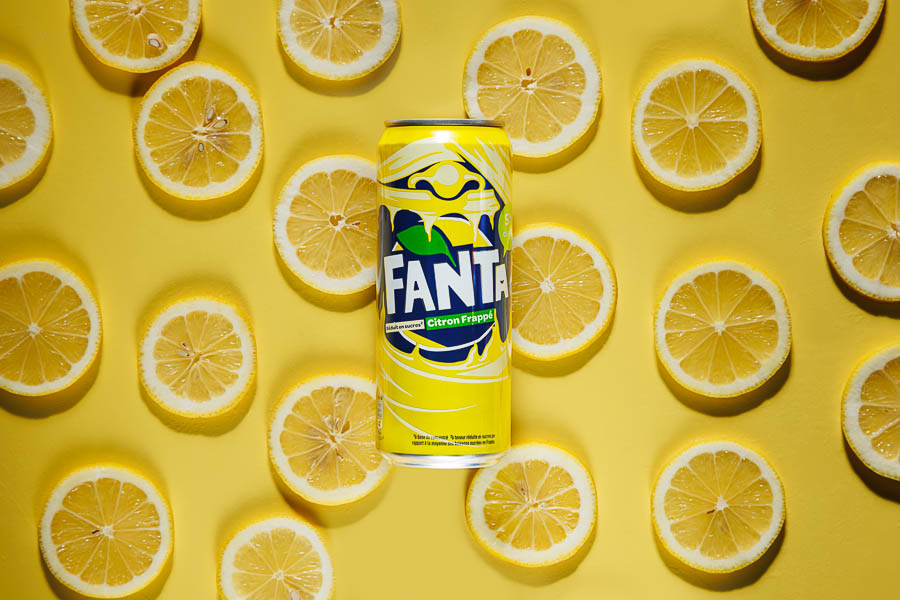 Photographe studio packshot Fanta citron